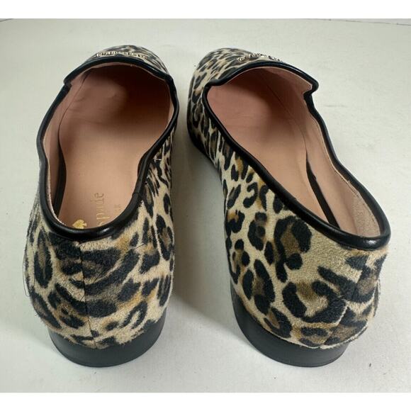 Kate Spade Claudia Leopard Animal Print Flats Brown Black Leather Shoes Size 7.5 - Picture 7 of 11